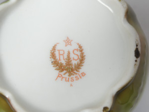 Rare RS Prussia Porcelain Tigers Cream & Sugar hallmark