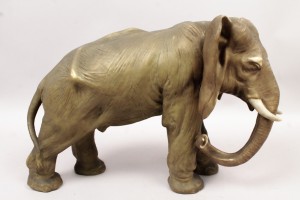 Large Royal Dux Amphora Porcelain Elephant Sculpture