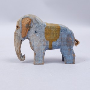 Antique Folk Art Carved Wood Elephant